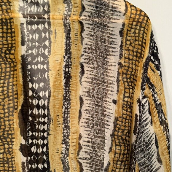 Vintage Lew Magram Collection Sheer Button Shirt Dress Size 16 Retro Bohemian - Picture 8 of 11